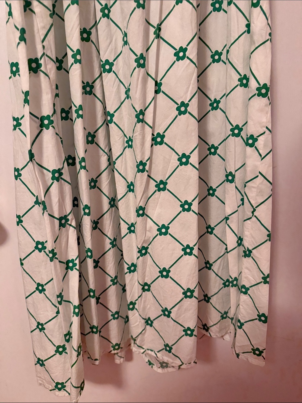 ASOS Curve White Green Floral Trellis Midi Dress Plus 20 Prep Tennis Mod Cotton - Picture 9 of 16